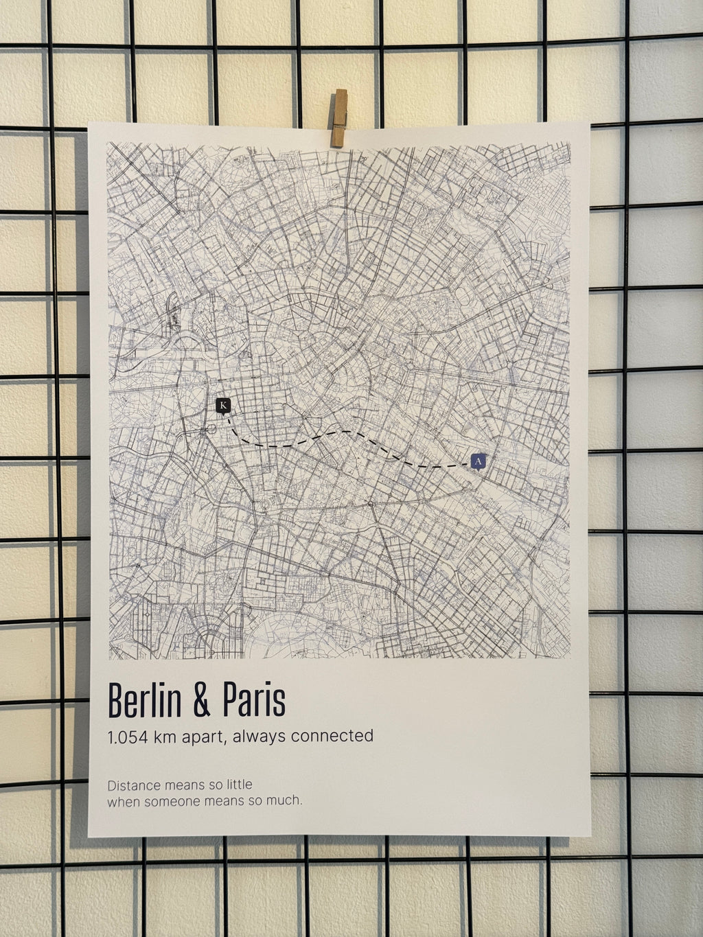 Custom Overlaid Cities Map (Distance means so little) Design 2 / 40% Off for 2+ Printed Maps Bundle