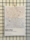 Custom Connected Cities Map (Distance means so little) Design 2 / 40% Off for 2+ Printed Maps Bundle