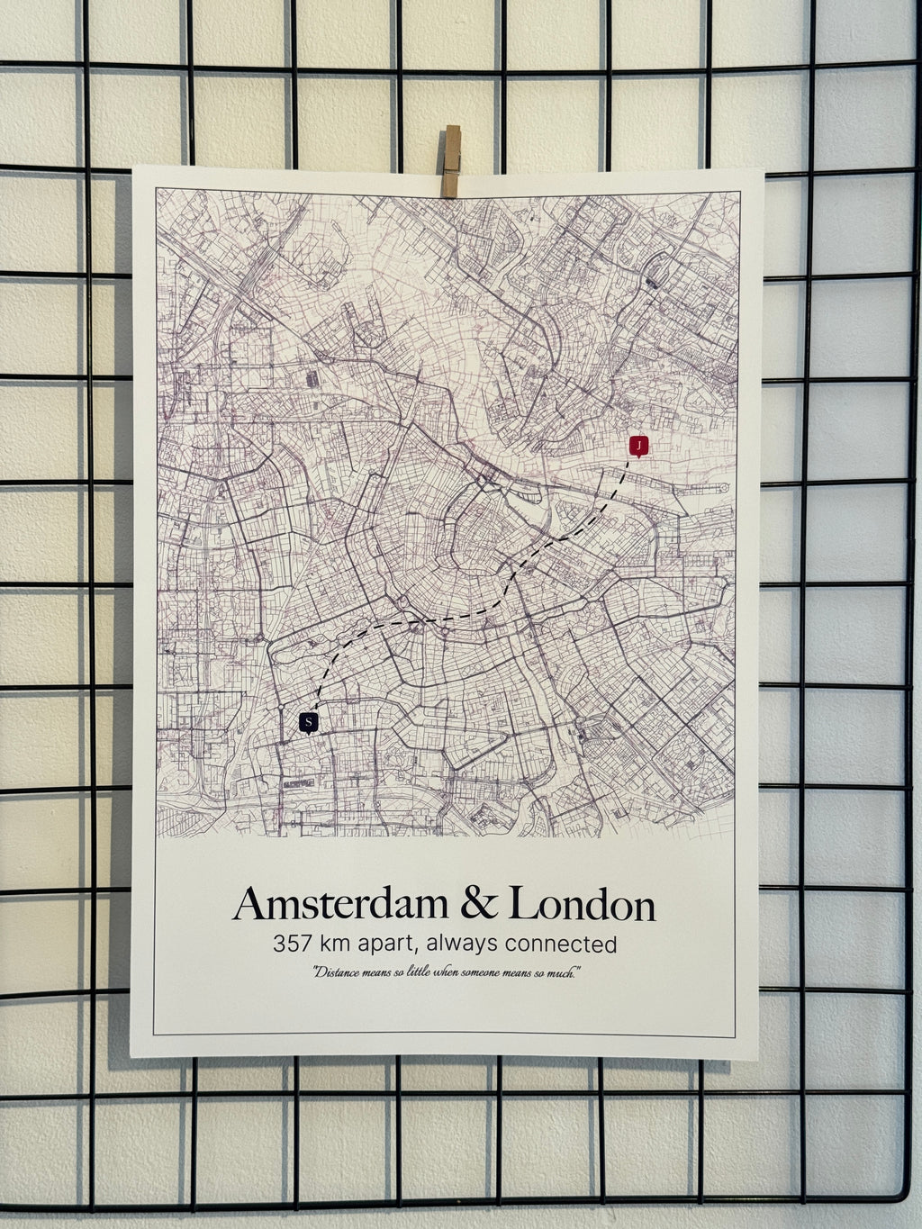 Custom Overlaid Cities Map (Distance means so little) Design 1 / 40% Off for 2+ Printed Maps Bundle