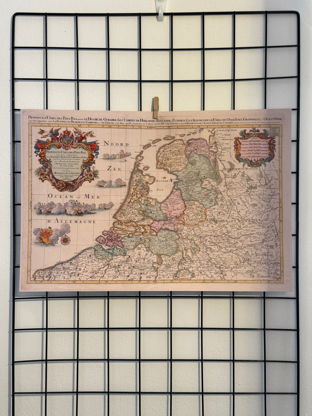 Vintage Netherlands Map — 18th-Century Provinces Replica (A3)